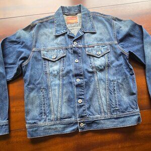 BIG STAR MEN TRUCKER BLUE DENIM JEANS JACKET XL NWOT
